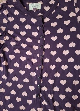 Домашний костюм комбинезон пижама next размер s-m фиолетовая с розовыми сердечками3 фото