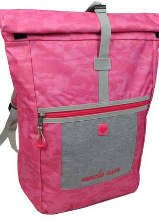Жіночий рюкзак у стилі барбі 22l rolltop uncle sam рожевий1 фото