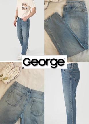 Сині класичні чоловічі джинси без потертостей і дір від george
