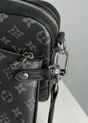 Чоловіча сумка louis vuitton trio messenger grey/blue8 фото