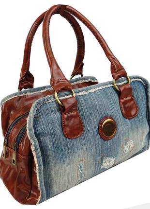 Невелика молодіжна джинсова сумка fashion jeans bag синя