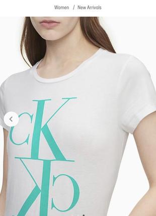 Оригинал из сша! белая футболка для селфи с логотипом calvin klein , s9 фото