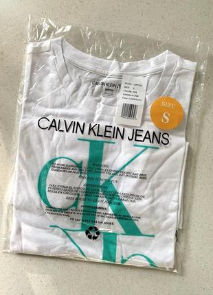 Оригинал из сша! белая футболка для селфи с логотипом calvin klein , s10 фото