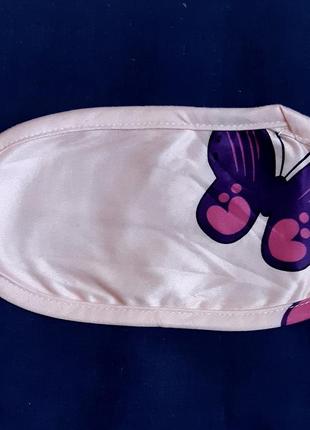 Маска для сна бабочка розовая трикотажная