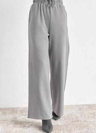 Теплые брюки-кюлоты с высокой талией4 фото