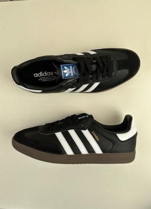 Жіночі чоловічі кросівки adidas samba black чорні кеди  a-10012 фото