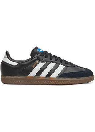 Женские мужские кроссовки adidas samba black адидас самба черные кеди a-10016 фото