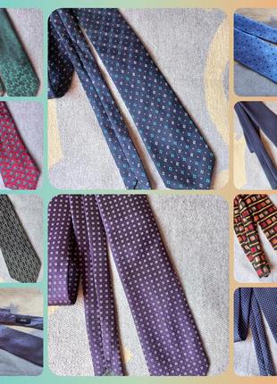 Винтажный шикарный тонкий галстук изумрудного цвета в принт5 фото