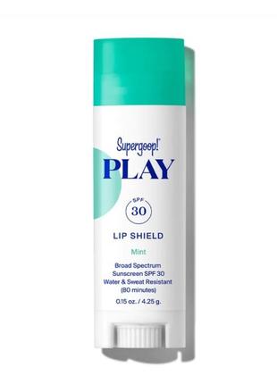 Supergoop! play spf 30 lip shield mint увлажняющее средство для защиты губ, 4,25 гр.1 фото