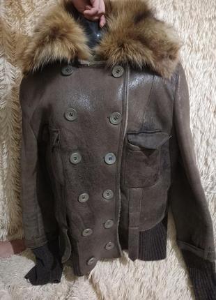 Натуральная кожаная куртка-дубленка на овчине дубленка зимняя3 фото