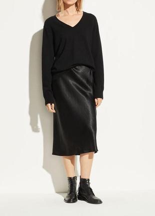 Чёрное сатиновое платье комбинация h&m миди в бельевом стиле2 фото