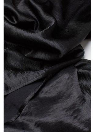 Чёрное сатиновое платье комбинация h&m миди в бельевом стиле5 фото
