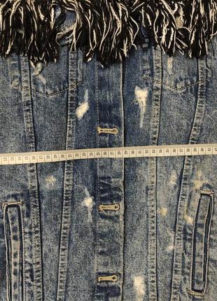 Невероятно крутая теплая бохо джинсовка4 фото
