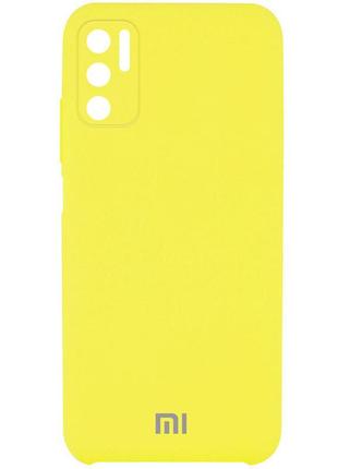 Чохол silicone cover full camera (aaa) для xiaomi redmi note 10 5g / poco m3 pro full camera, жовтий / bright yellow