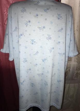Трикотажна домашняя кофтинка,футболка для сну с коротким рукавом 50/58❌распродаж❌.8 фото