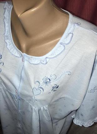 Трикотажна домашняя кофтинка,футболка для сну с коротким рукавом 50/58❌распродаж❌.7 фото