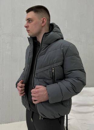 Чоловіча, весняна куртка з капюшоном mild tech графіт
