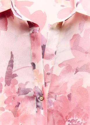 Рубашка розовая с принтом zara new3 фото