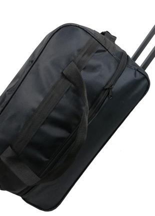 Дорожная сумка на колесах малого размера из прочного полиэстера 54l trolleygo черная1 фото