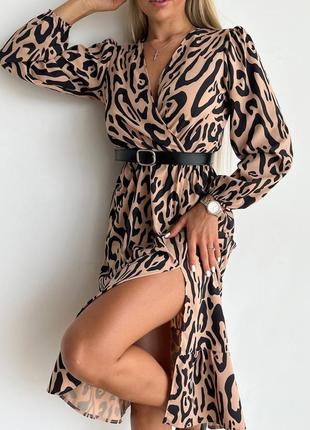 Красива сукня принт леопард6 фото