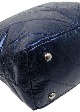 Женская сумка из кожзаменителя wallaby синяя5 фото