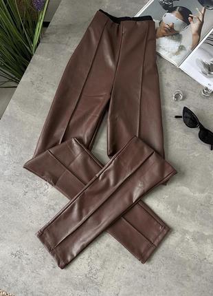 Теплые брюки-кюлоты с высокой талией7 фото