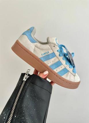 Женские кроссовки сври с голубым в стиле adidas campus
“light grey / blue” premium