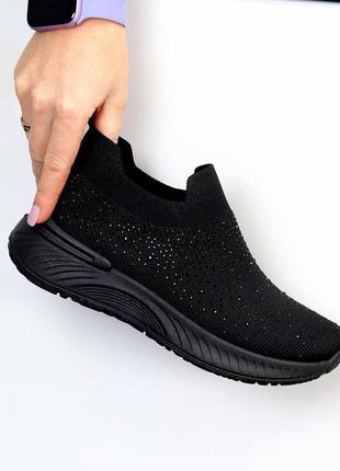 Черные текстильные кроссовки - спортивные мокасины3 фото