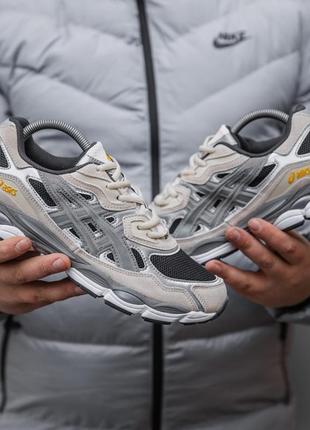 Мужские кроссовки серые в стиле asics gel nyc