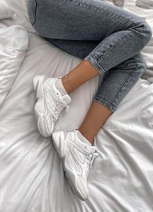 Nike mk 2 tekno шикарные женские кроссовки найк в белом цвете кожа (36-44)😍9 фото