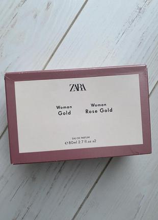 Парфумована вода для жінок Zara gold 90 ml + woman rose gold  80ml