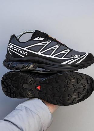 Мужские кроссовки черные в стиле salomon xt 6