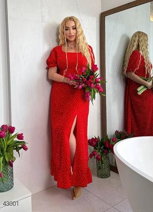 Трендовое красное платье, большие размеры1 фото