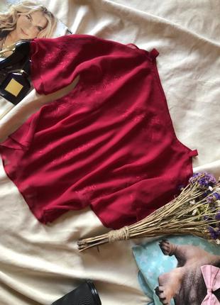 Красная блузка , свободная  блуза с вырезами на плечиках от dorothy  perkins1 фото