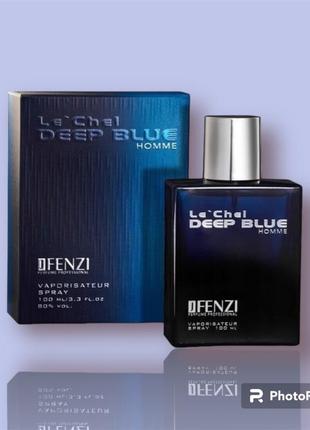 Jfenzi le'chel deep blue парфюмированная вода 100 мл свежая цитрусовая фруктовая цветочная мужская (духи парфюм для мужчин)1 фото