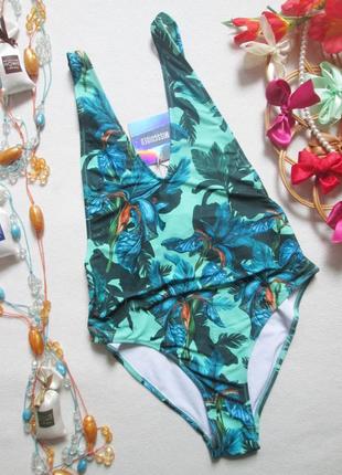 Суперовый слитный купальник в тропический принт missguided 🌺🌴🌺