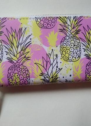 Новый модный яркий трендовый большой кошелек ананасы ананас бумажник на молнии6 фото