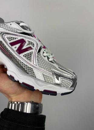 Женские кроссовки серебристые с фирлетовым в стиле new balance 1064 silver violet7 фото