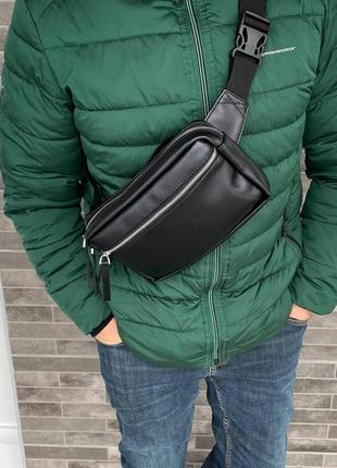 Мужская стильная нагрудная сумка слинг через плечо поясная cube 4.04 фото
