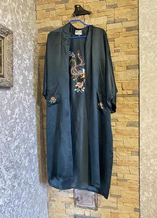 Вінтажний  шовковий халат кимано dunhuang6 фото