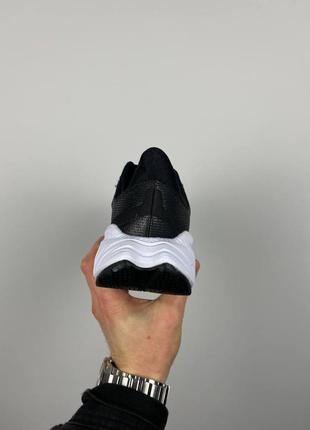 Жіночі кросівки чорні з білим у стилі hoka one carbon x white black7 фото