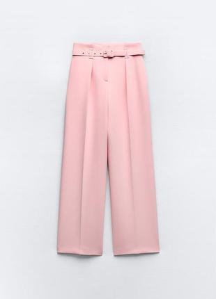 Широкие брюки розовые zara new2 фото