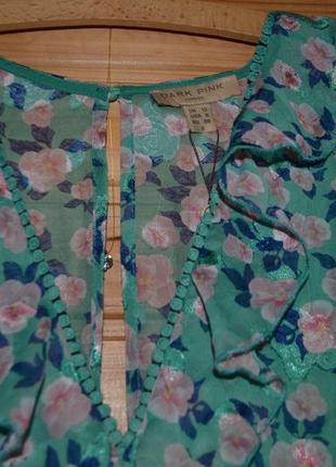 Нереально женственное потрясающее платье asos в цветы с рюшами и помпонами! код 01006 фото