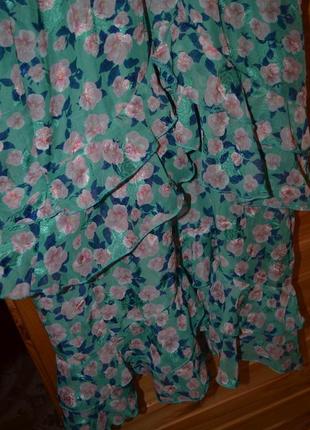 Нереально женственное потрясающее платье asos в цветы с рюшами и помпонами! код 01009 фото
