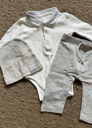 Боді дитяче штани шапка набір