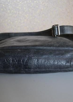 Saccoo leather большая кожаная сумка на длинном ремне.6 фото