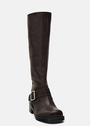 Сапоги кожаные zara6 фото