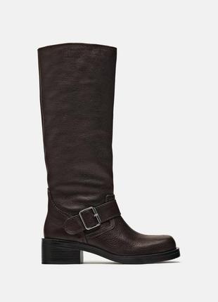 Сапоги кожаные zara4 фото
