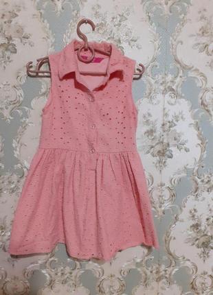Платье на девочку 3-4 годика персиковое