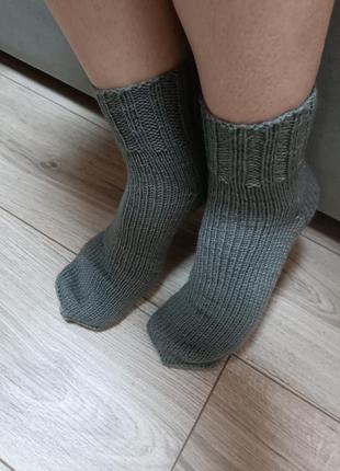 Теплые вязаные носки 39 размер2 фото